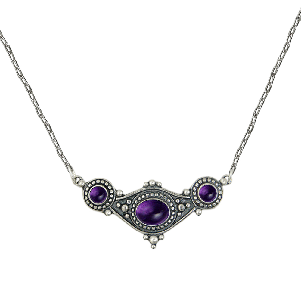 Sterling Silver Necklace With Amethyst